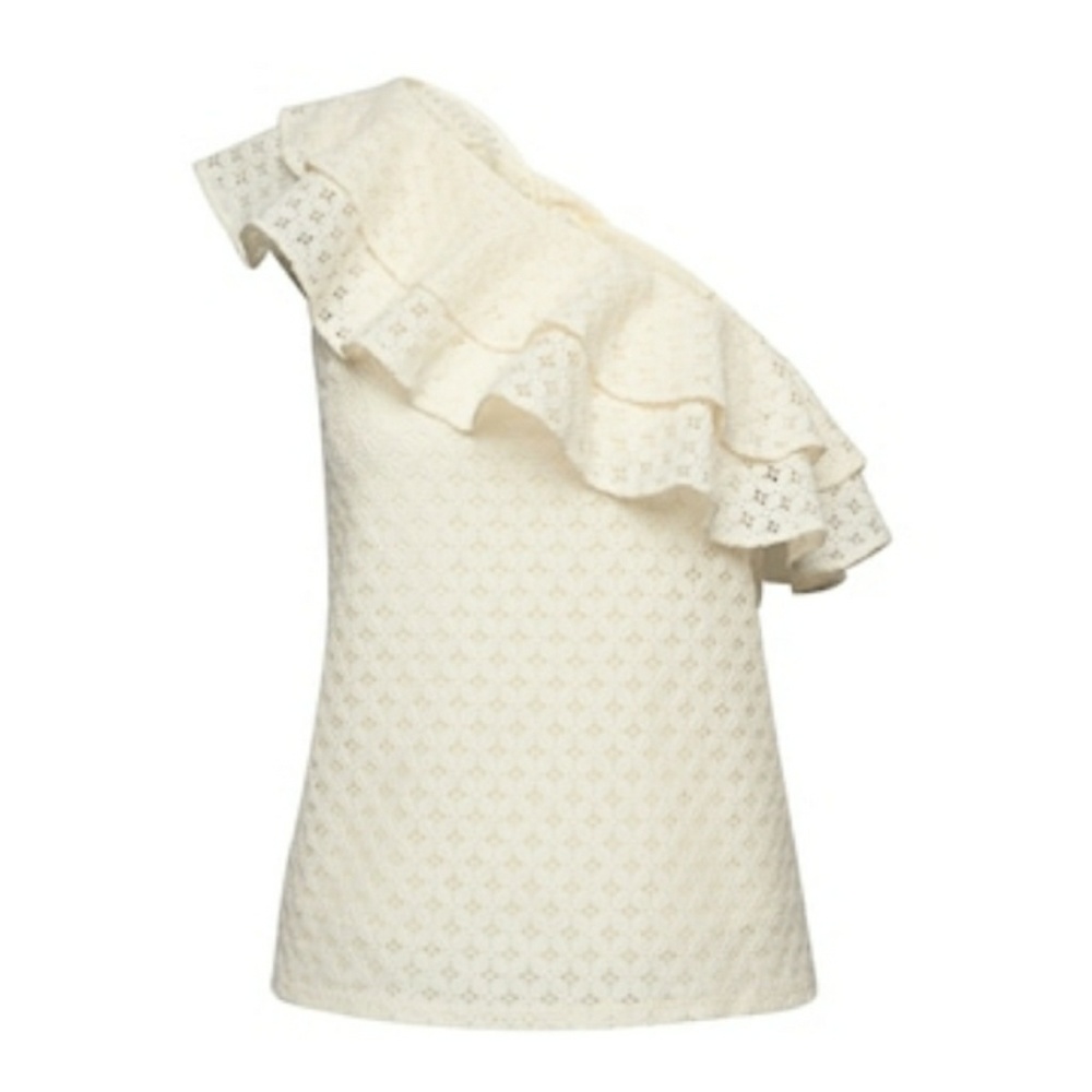 Lace Shoulder  Flounce top
